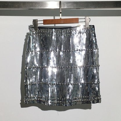 חצאית מיני בעיטור פאייטים לנשים-דגם לורנה