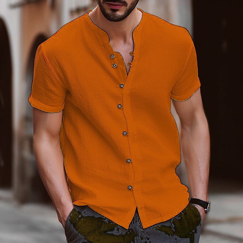 חולצה מכופתרת לגברים שרוול קצר-דגם רפאל