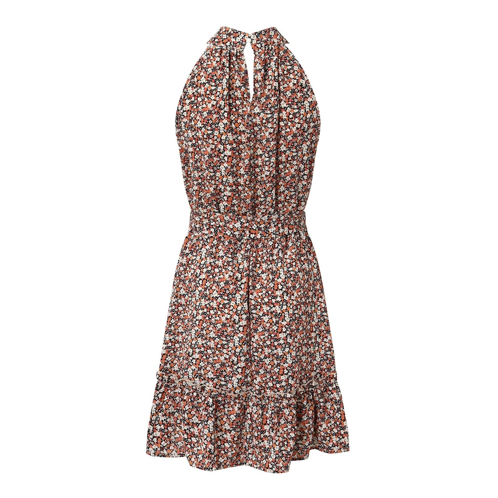 שמלת מיני פרחונית צווארון קולר - דגם קורי