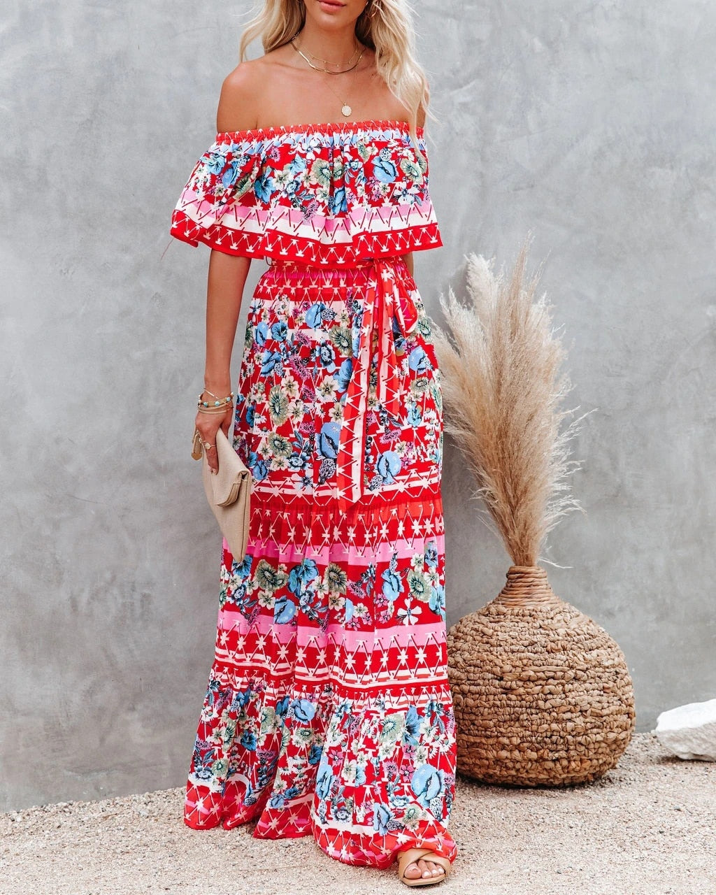 שמלת מקסי בסגנון בוהו שיק - דגם מרסל