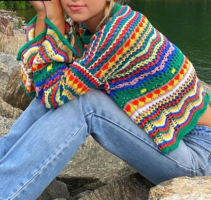 סוודר נשים קליל וצבעוני במיוחד לנשים - דגם דליה