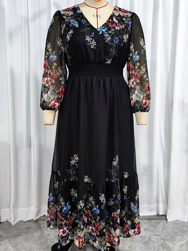 שמלת מקסי אוורירית בסגנון בוהו - פלאס סייז - דגם אמארה