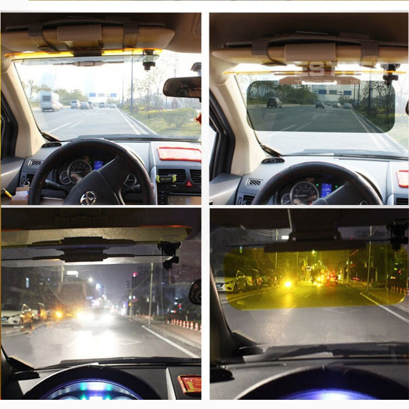 מגן שמש לרכב HD נגד אור שמש מסנוורת מראת נהיגה UV מתקפלת