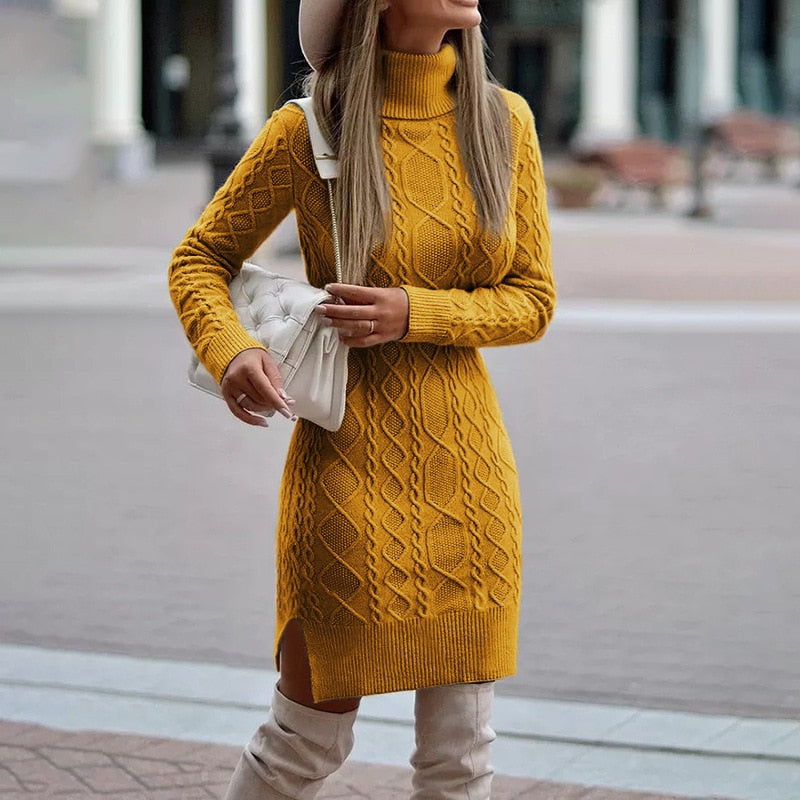 שמלת סוודר סרוגה אלגנטית-  דגם סלון