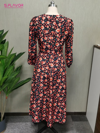 שמלה פרחונית מעוצבת לאשה - דגם לאונרדו