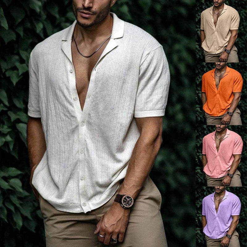 חולצה מכופתרת לגברים בגזרה רחבה-דגם סטפן