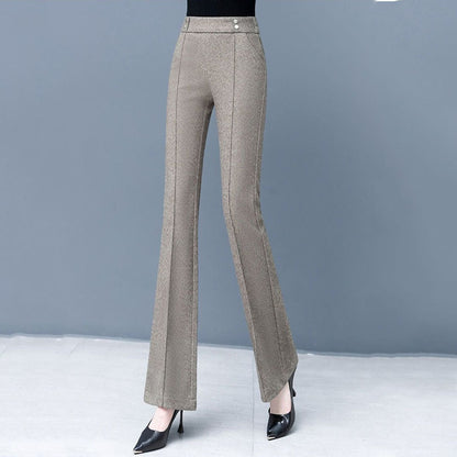 מכנסיים מחוייטים בגזרה ישרה וצרה עם מותן גבוהה - דגם קארינה