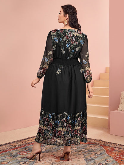 שמלת מקסי אוורירית בסגנון בוהו - פלאס סייז - דגם אמארה