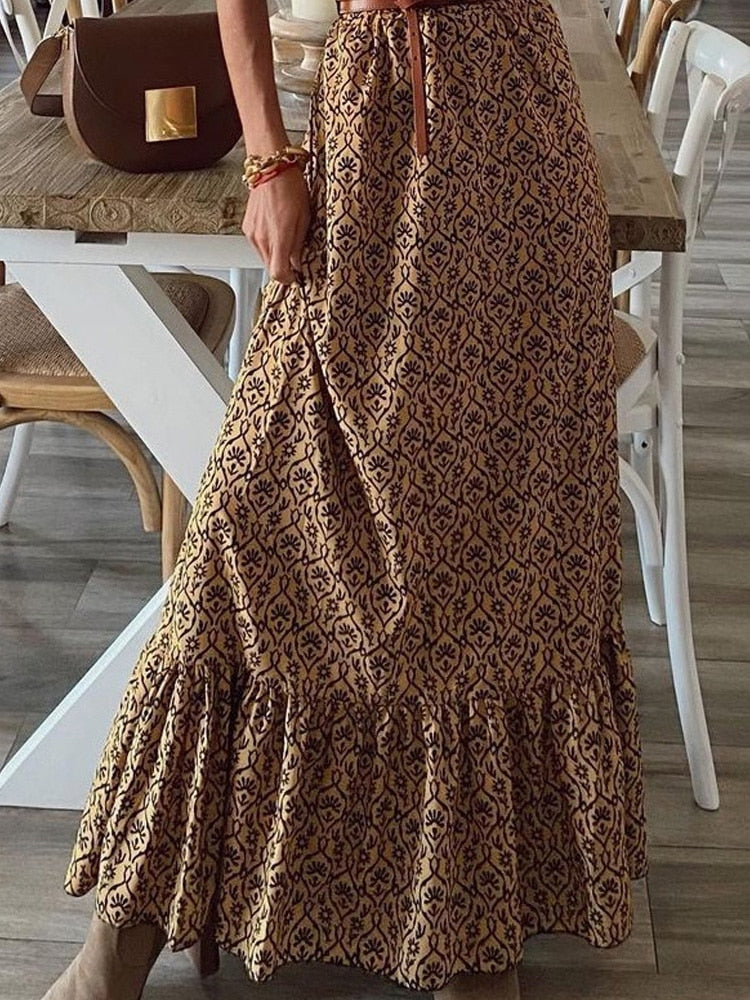 שמלת מקסי בסגנון בוהו לאשה דגם פרנק